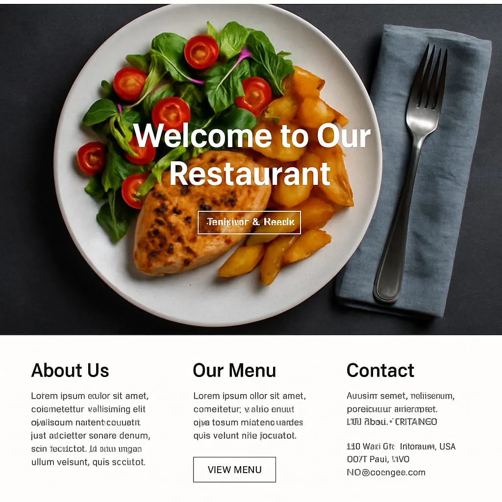 Modern restaurant website design