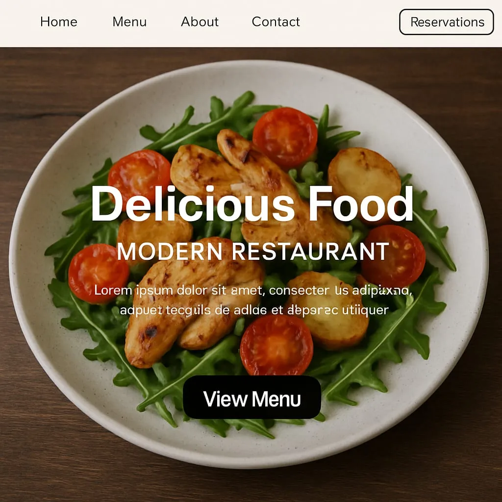 Modern restaurant website interface
