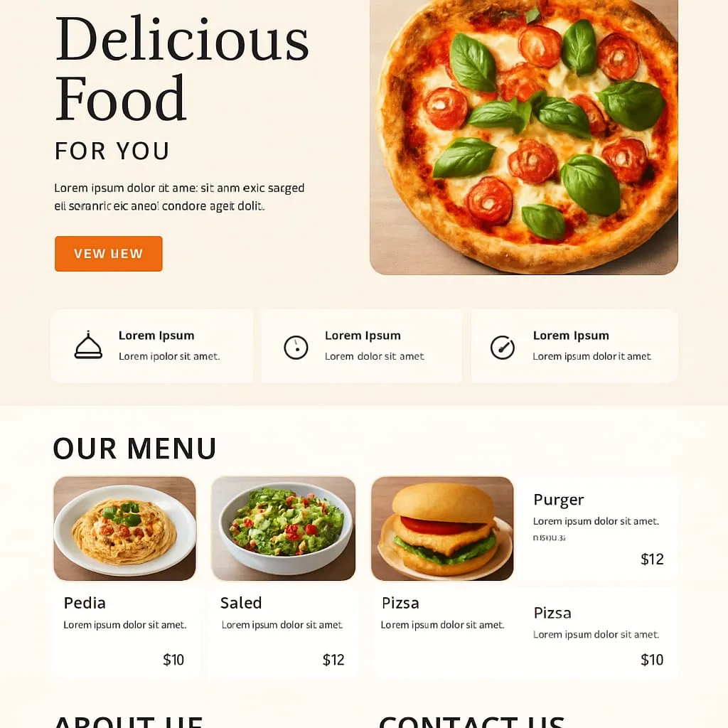 User-friendly restaurant website interface